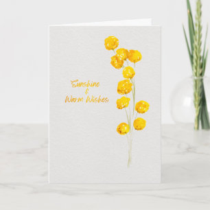 Sonnenschein und warme Wünsche Gelbe Billy Buttons Karte