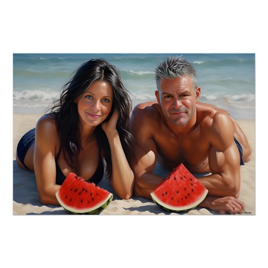 Sonnenschein und Wassermelone Poster (Vorderseite)