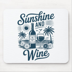 Sonnenschein und Wein Strand Retro 70er Vintage Ur Mousepad