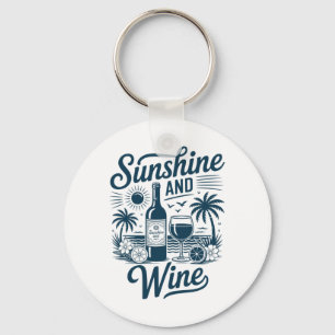 Sonnenschein und Wein Strand Retro 70er Vintage Ur Schlüsselanhänger