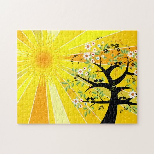 Sonnenschein und Whimsikaler Baum Puzzle (Horizontal)