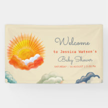 Sonnenschein und Wolken Gelb Graue Retro Baby Dusc