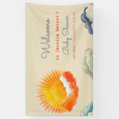 Sonnenschein und Wolken Gelb Graue Retro Baby Dusc Banner (Vertikal)