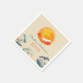 Sonnenschein und Wolken Gelb Graue Retro Baby Dusc Serviette (Ecke)