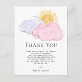 Sonnenschein und Wolken Mädchendusche Danke Postkarte (Vorderseite)