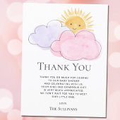 Sonnenschein und Wolken Mädchendusche Danke Postkarte