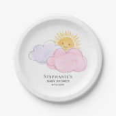 Sonnenschein und Wolken Mädchendusche Pappteller (Vorderseite)