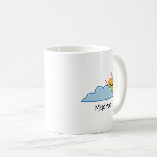 Sonnenschein und Wolken Personalisiert Kaffeetasse (VorderseiteRechts)