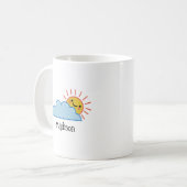Sonnenschein und Wolken Personalisiert Kaffeetasse (Vorderseite Links)