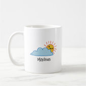 Sonnenschein und Wolken Personalisiert Kaffeetasse (Links)