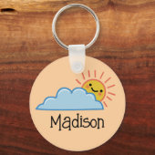 Sonnenschein und Wolken Personalisiert Schlüsselanhänger (Vorderseite)