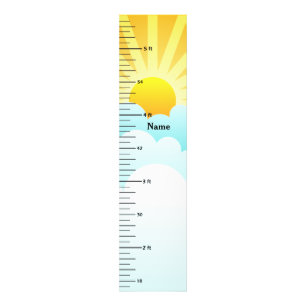 Sonnenschein und Wolken Wachstumsdiagramm mit Kind Fotodruck