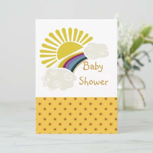 Sonnenschein und Wolkendusche Einladung (Stehend Vorderseite)