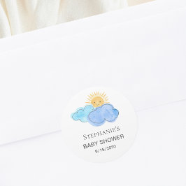 Sonnenschein und Wolkendusche Runder Aufkleber