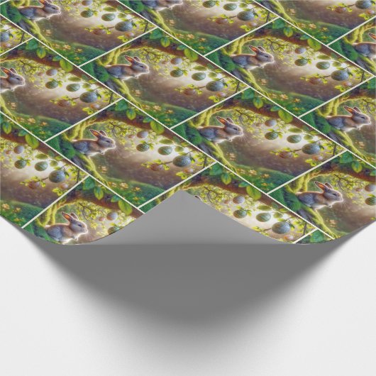 Sonnenschein unter einem Ostereierbaum Geschenkpapier (Ecke)