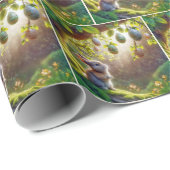 Sonnenschein unter einem Ostereierbaum Geschenkpapier (Rolleneckpunkt)