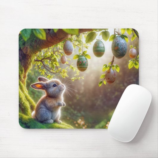 Sonnenschein unter einem Ostereierbaum Mousepad (Mit Mouse)