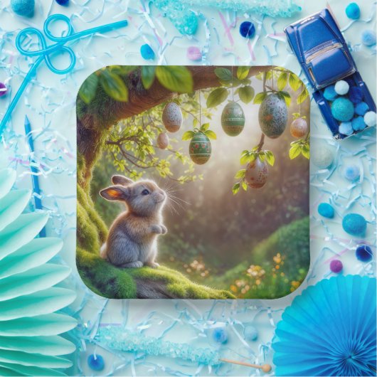 Sonnenschein unter einem Ostereierbaum Pappteller (Party)