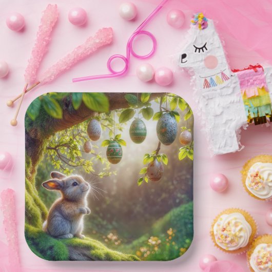 Sonnenschein unter einem Ostereierbaum Pappteller (Party)