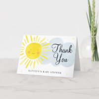 Sonnenschein Vielen Dank Card Baby Dusche oder Geb