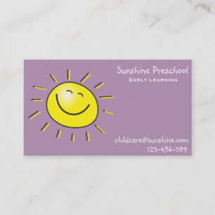 Sonnenschein-Vorschule, die früh Mitte lernt Visitenkarte