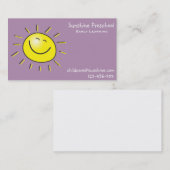 Sonnenschein-Vorschule, die früh Mitte lernt Visitenkarte (Vorne/Hinten)