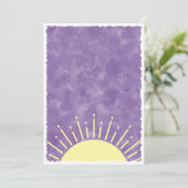 Sonnenschein Wasserfarbe Babydusche im Hintergrund Einladung (Stehend Vorderseite)