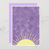 Sonnenschein Wasserfarbe Babydusche im Hintergrund Einladung (Vorne/Hinten)