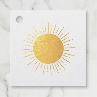 Sonnenschein Wasserfarbe Babydusche im Hintergrund Geschenkanhänger