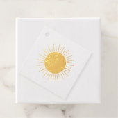 Sonnenschein Wasserfarbe Babydusche im Hintergrund Geschenkanhänger (Mit Box)