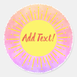 Sonnenschein Wasserfarbe Babydusche im Hintergrund Runder Aufkleber