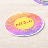 Sonnenschein Wasserfarbe Babydusche im Hintergrund Runder Pappuntersetzer (Angewinkelt)