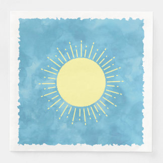 Sonnenschein Wasserfarbe Babydusche im Hintergrund Serviette