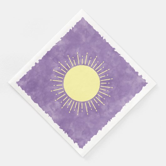 Sonnenschein Wasserfarbe Babydusche im Hintergrund Serviette (Ecke)