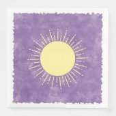 Sonnenschein Wasserfarbe Babydusche im Hintergrund Serviette (Vorderseite)