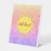 Sonnenschein Wasserfarbe Babydusche im Hintergrund Sockelschild (Vorderseite)