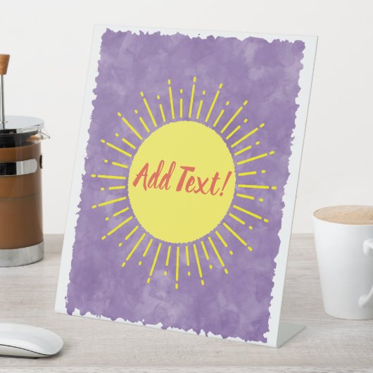 Sonnenschein Wasserfarbe Babydusche im Hintergrund Sockelschild (In Situ)