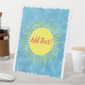 Sonnenschein Wasserfarbe Babydusche im Hintergrund Sockelschild (In Situ)