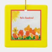 Sonnenschein Wasserfarbenflora Keramikornament (Rückseite)