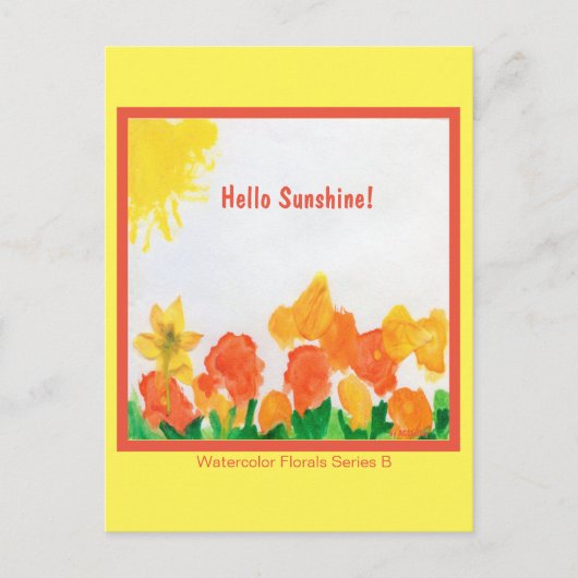 Sonnenschein Wasserfarbenflora Postkarte (Vorderseite)