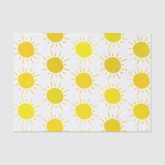 Sonnenschein Whimsical Yellow Sun Geburtstagsparty Seidenpapier (Vorderseite)