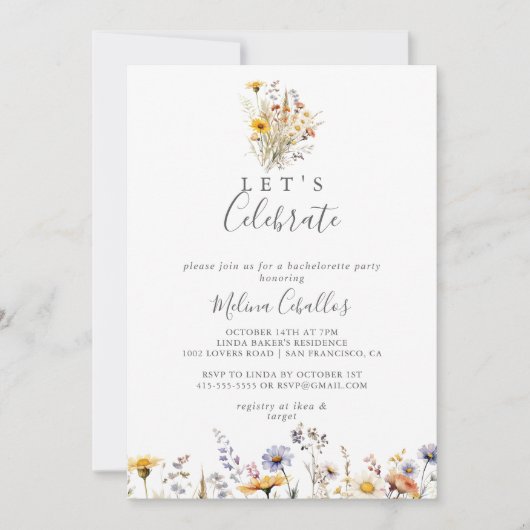 Sonnenschein-Wildblume im Herbst Feiern wir Party Einladung (Vorderseite)