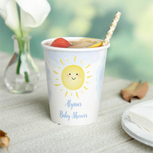 Sonnenschein Wolken Blue Boy Baby Dusche Pappbecher