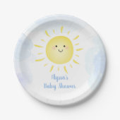 Sonnenschein Wolken Blue Boy Baby Dusche Pappteller (Vorderseite)