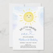 Sonnenschein Wolken Blue Boy Erstgeburt Einladung (Vorderseite)
