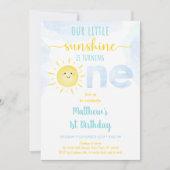 Sonnenschein Wolken Blue Boy Erstgeburt Einladung (Vorderseite)