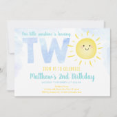 Sonnenschein Wolken Blue Boy Zweiten Geburtstag Einladung (Vorderseite)