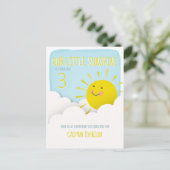 Sonnenschein Wolken Blue Sky Geburtstag Einladungspostkarte (Stehend Vorderseite)