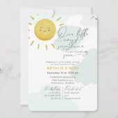 Sonnenschein-Wolken Geschlechtsneutrale Babydusche Einladung (Vorderseite)