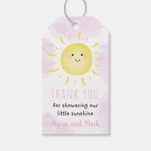 Sonnenschein Wolken Pink Girl Baby Dusche Geschenkanhänger